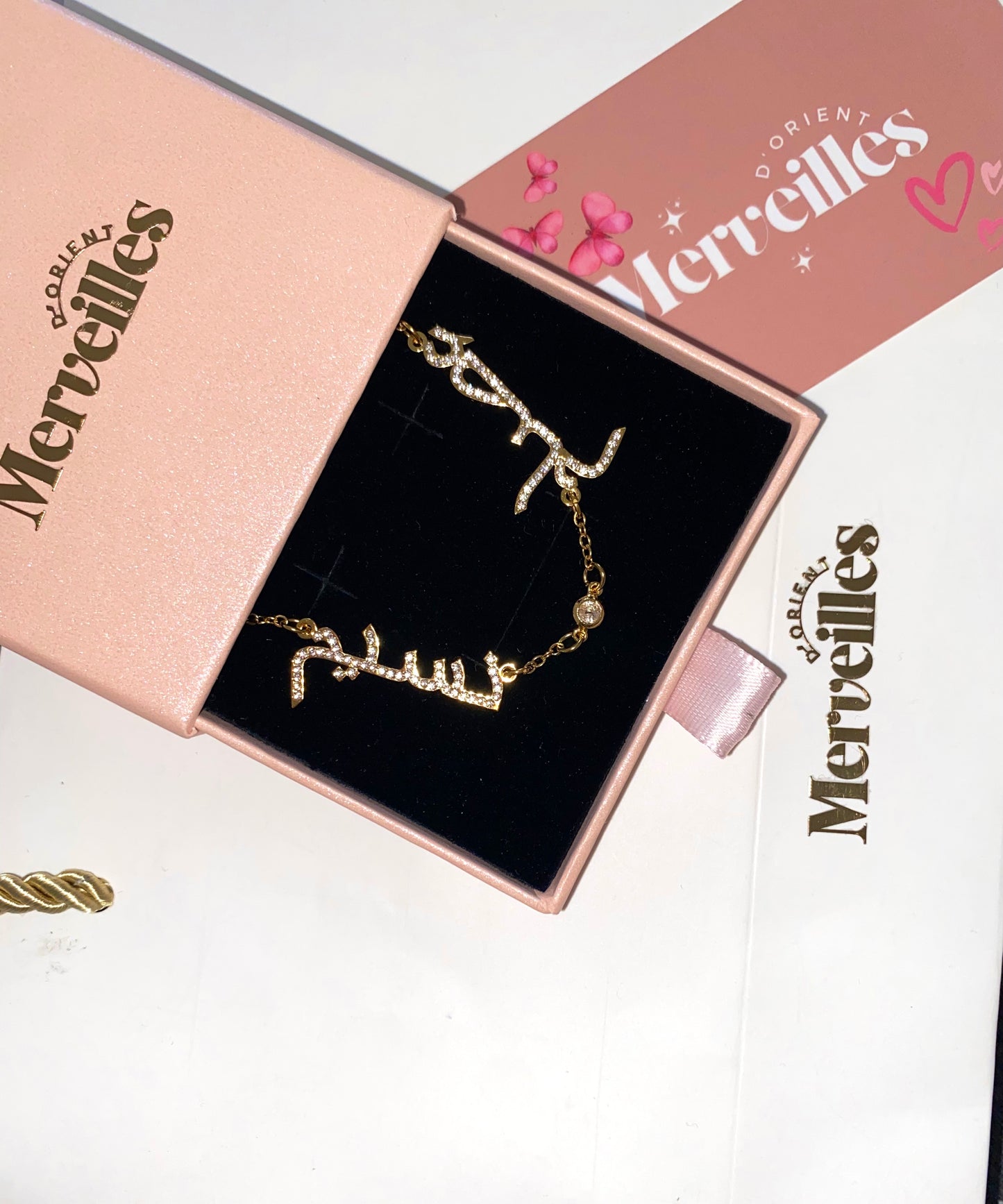 Collier 2 prénoms cristaux