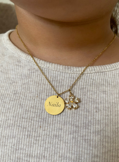 Collier prénom gravure enfant femme